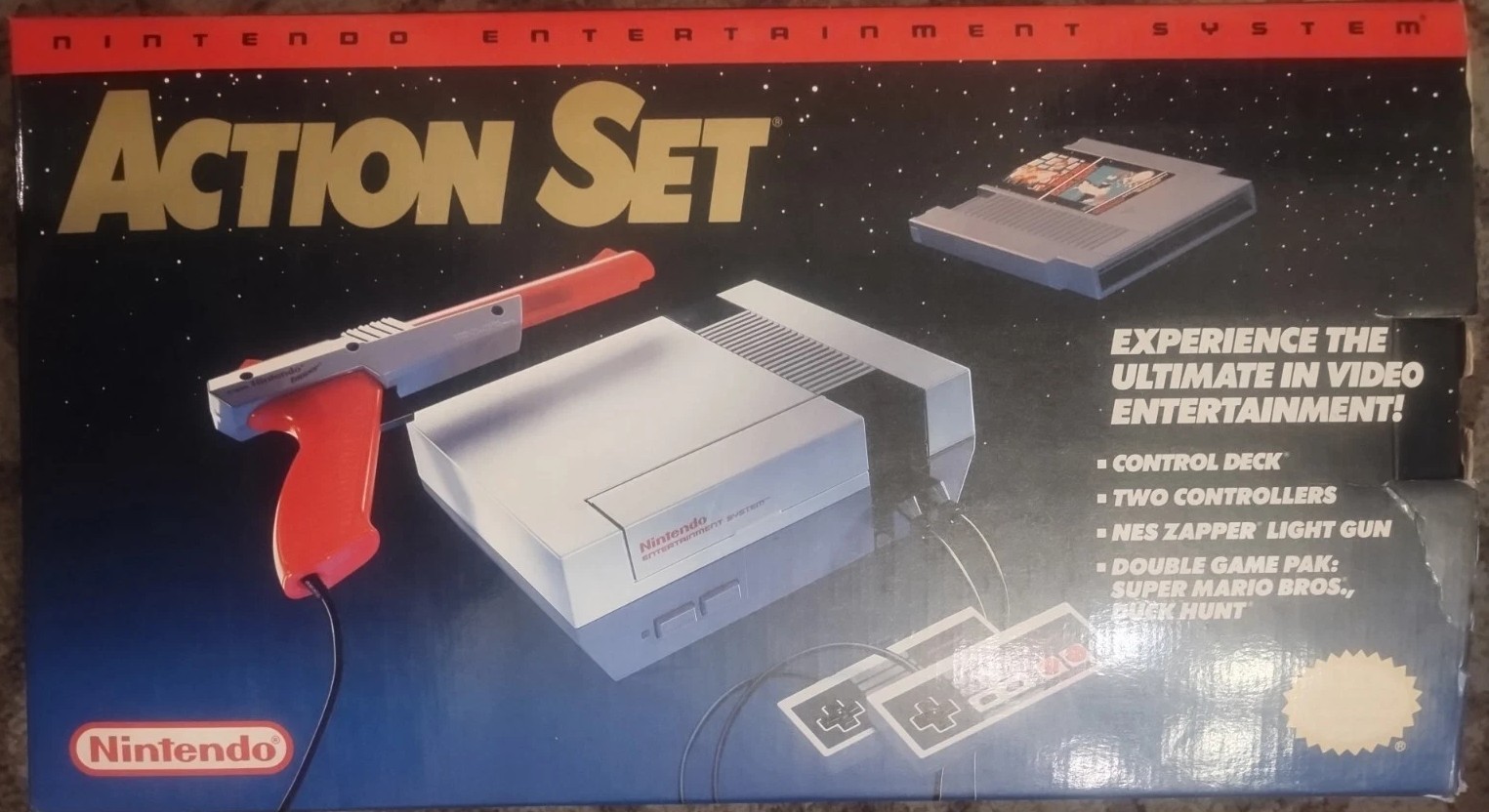 Nintendo Entertainment System NES Action Set *NO GAME* Clean Console, Accessorie