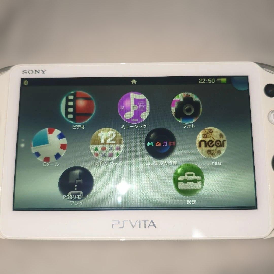 SONY PS Vita PCH-2000 Console White w/charger, 64GB memory card