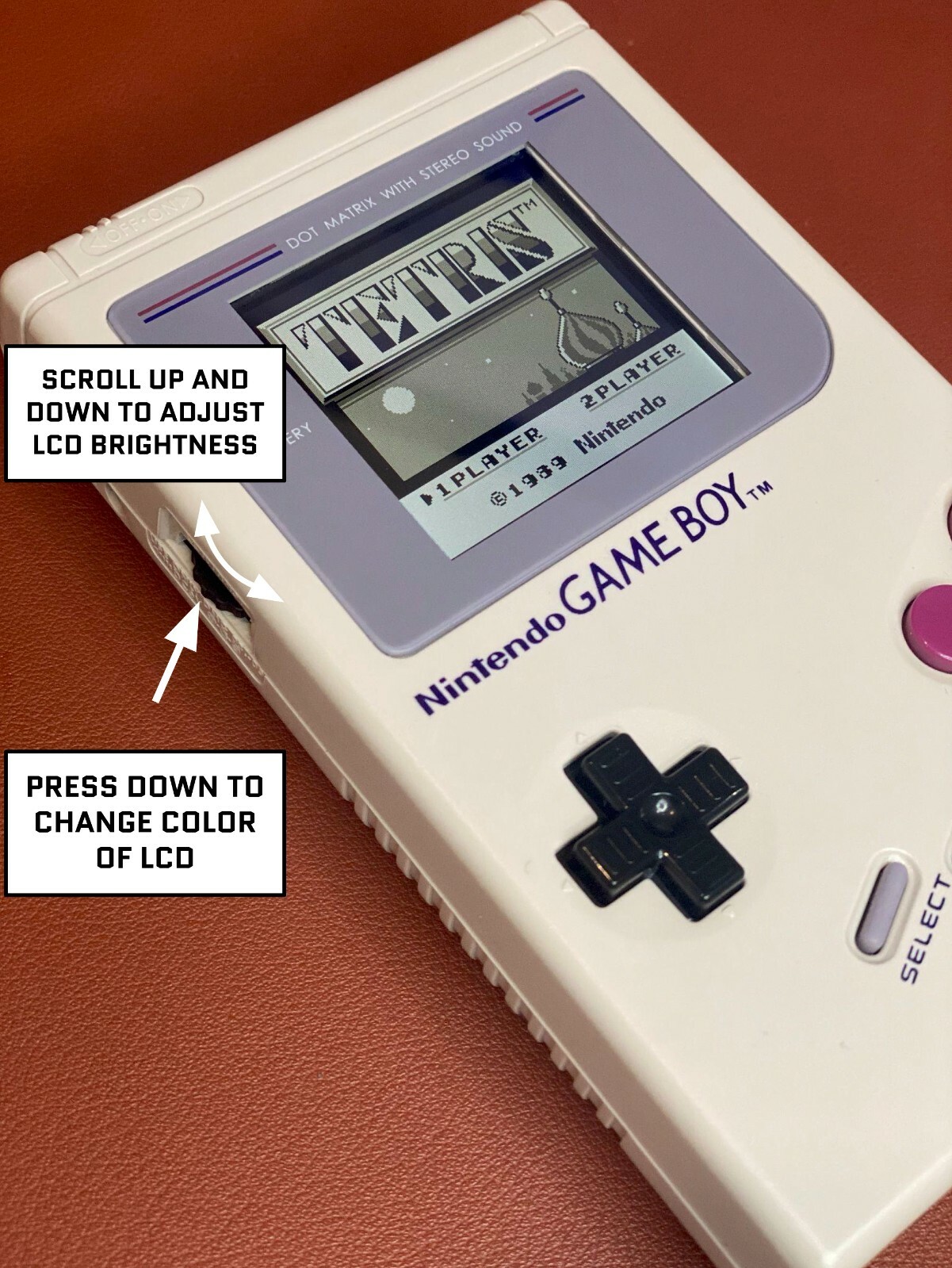 **Nintendo Game Boy Original DMG IPS Brighter Backlit Backlight Original Gray *