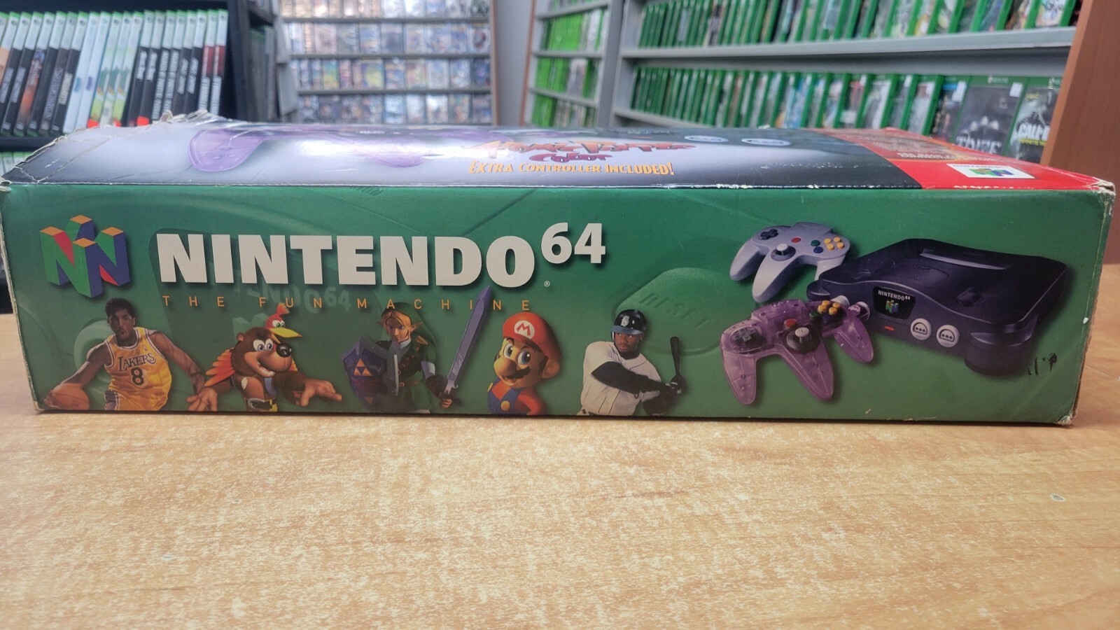 Nintendo 64 N64 Original Gray ConsoleIn Box Atomic Purple Tested & Working