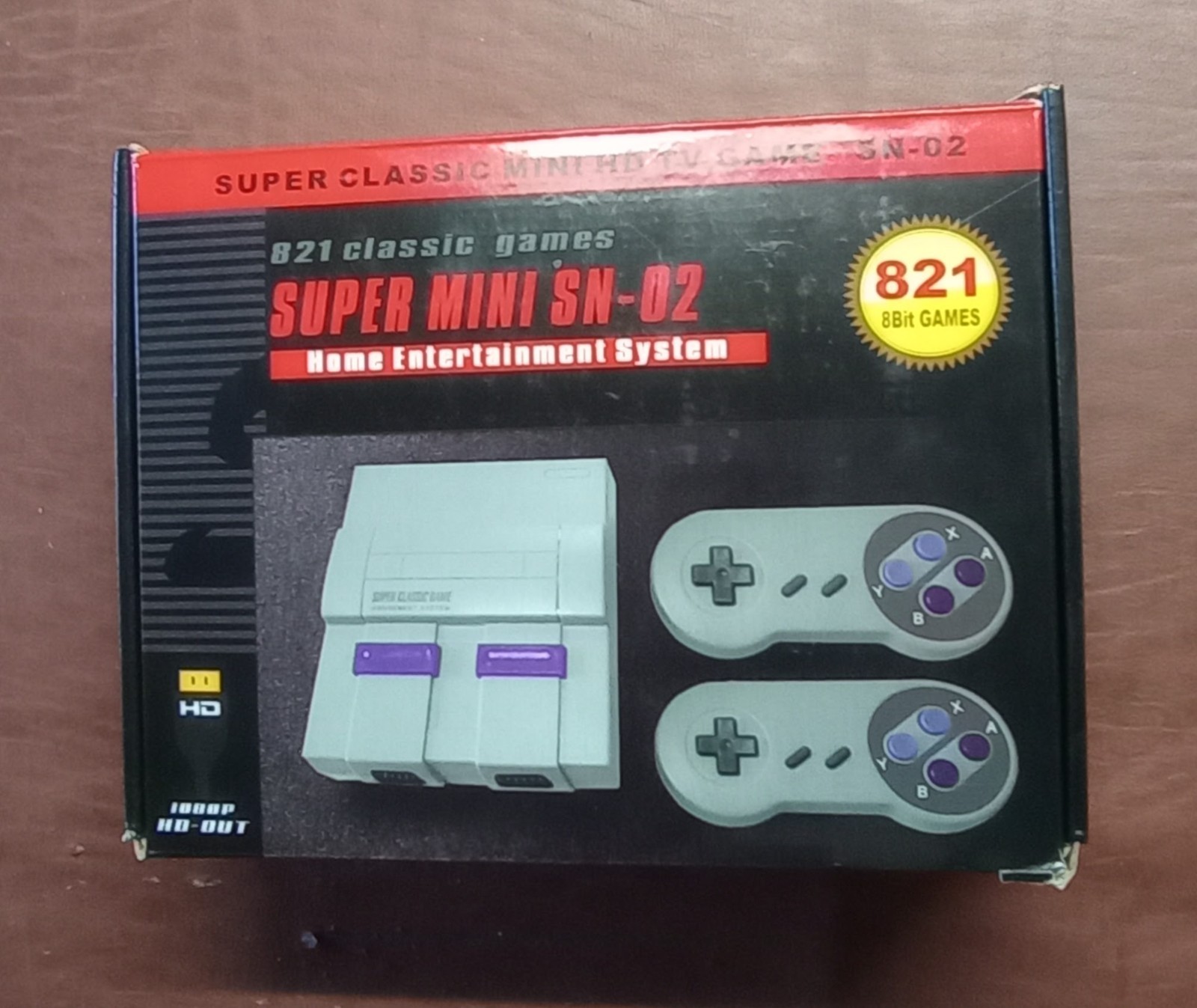 Super Mini SN-02 Home Entertainment System HD Bulit-in 821 8-Bit
