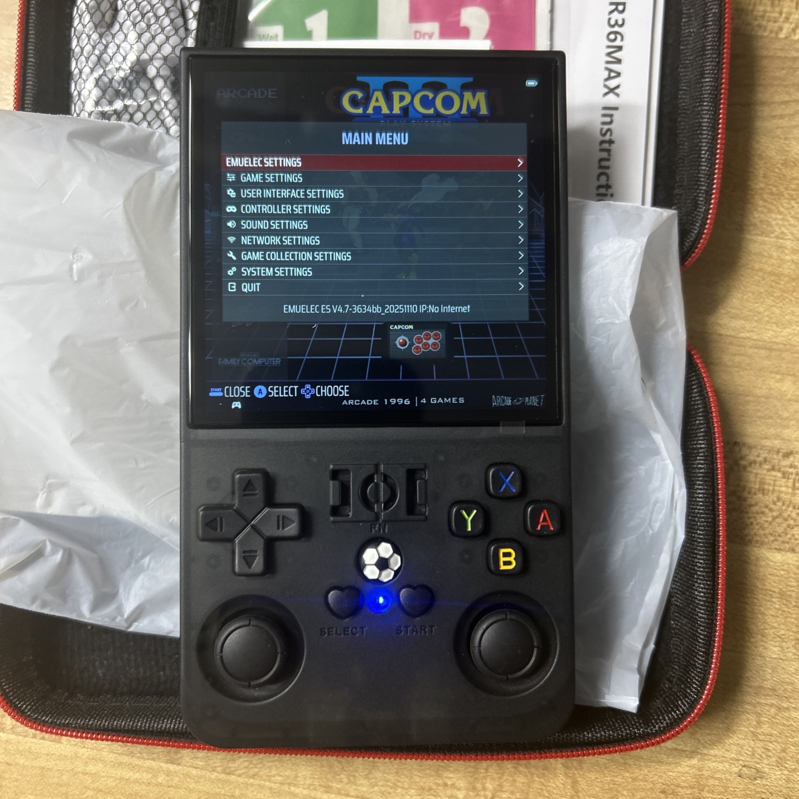 R36MAX Retro Handheld Game Console, 4.0 Inch 720X720 IPS Screen, 128GB