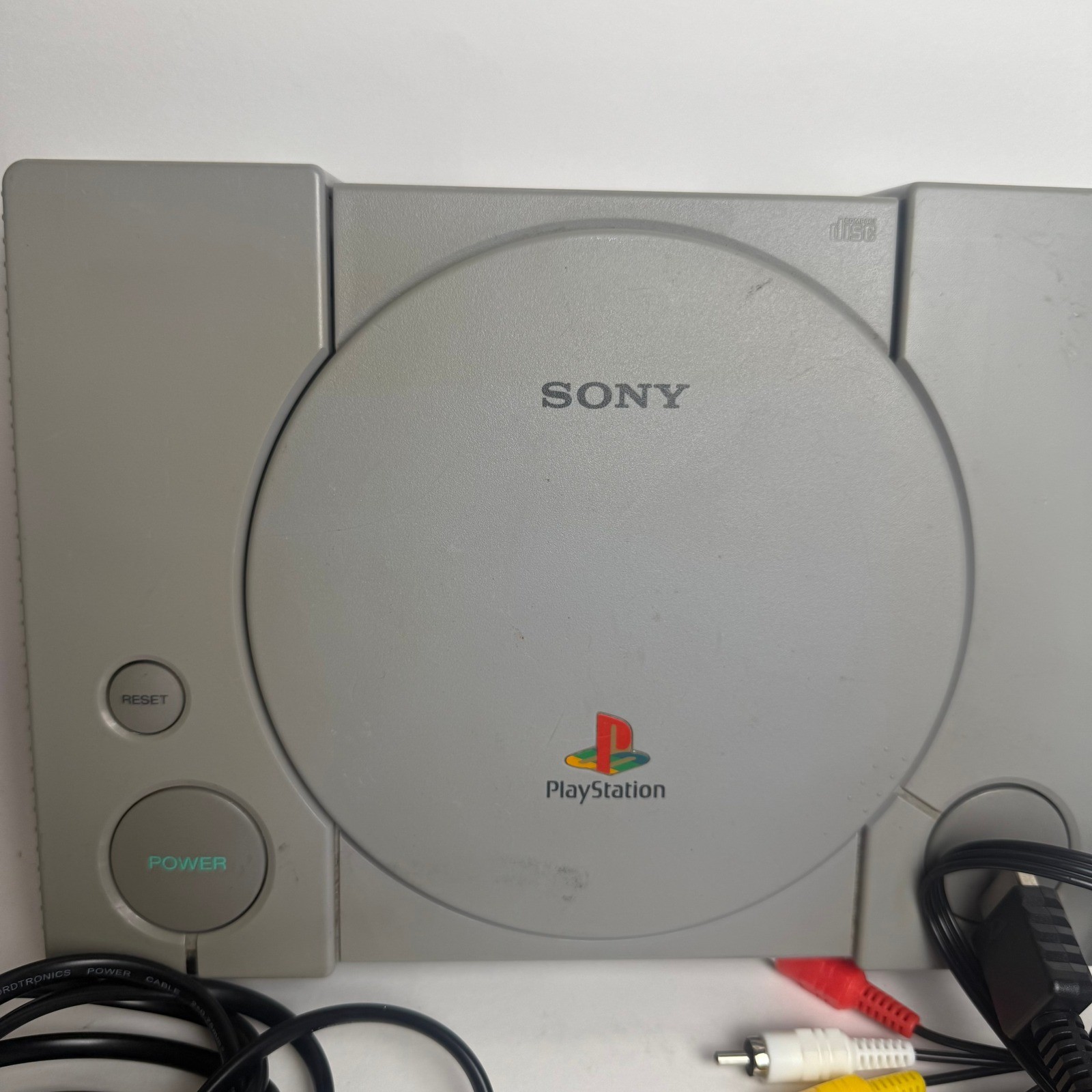 Sony PlayStation 1 Console WORKS Bundle with AV Power Cables and Memory Card