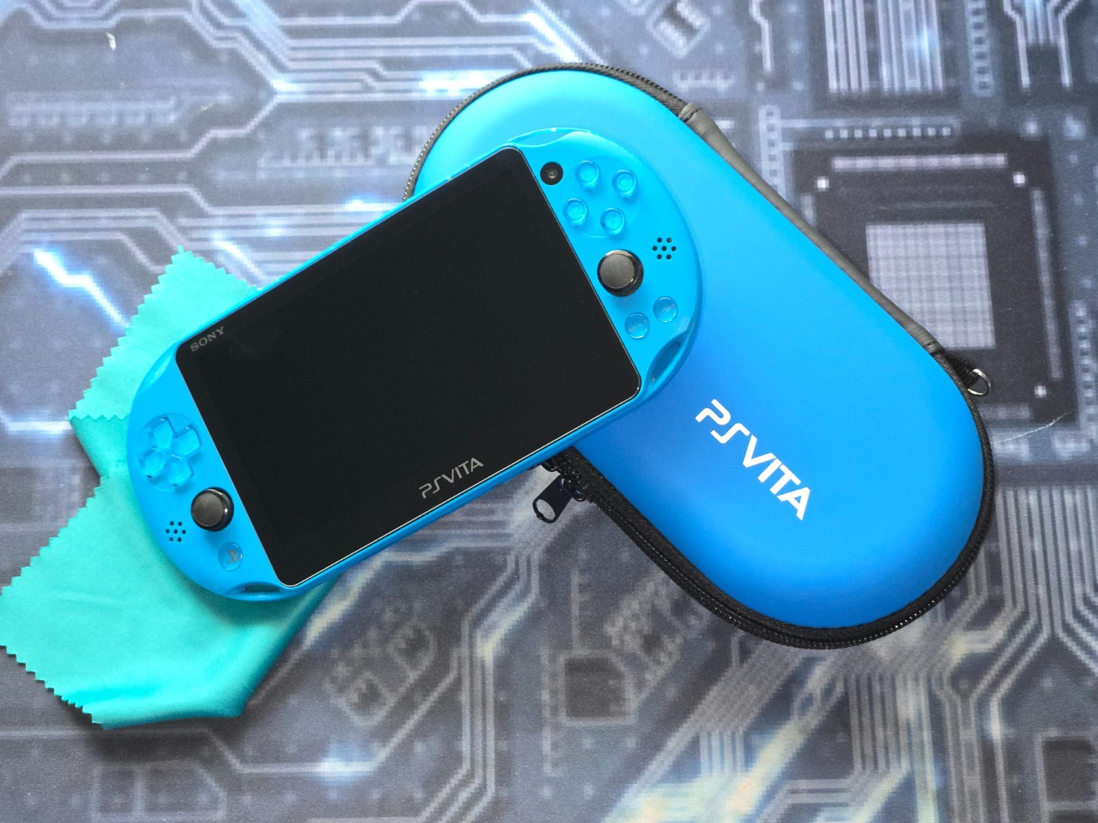Blue Sony PlayStation PS Vita 2000 Slim – USB-C Port Upgrade + 128GB Memory Card