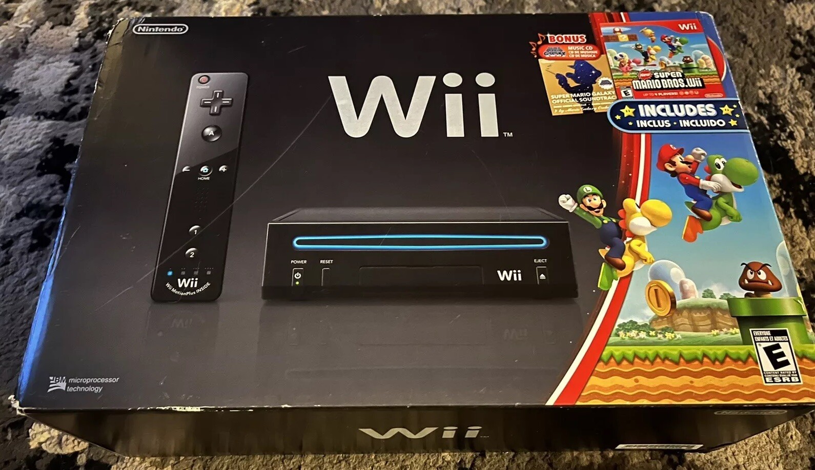 Black Wii Console Super Marios Bundle TESTED WORKING GAME NOT INCLUDED