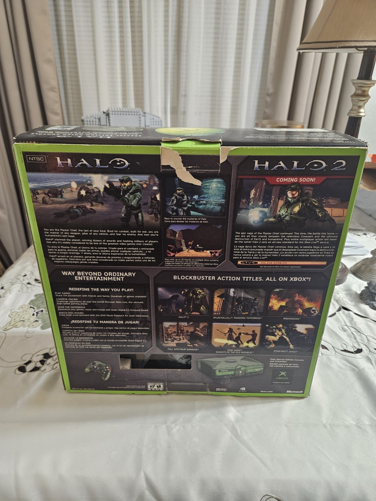 OG Xbox Halo Edition System Console In Box With 4 Controllers And Extras