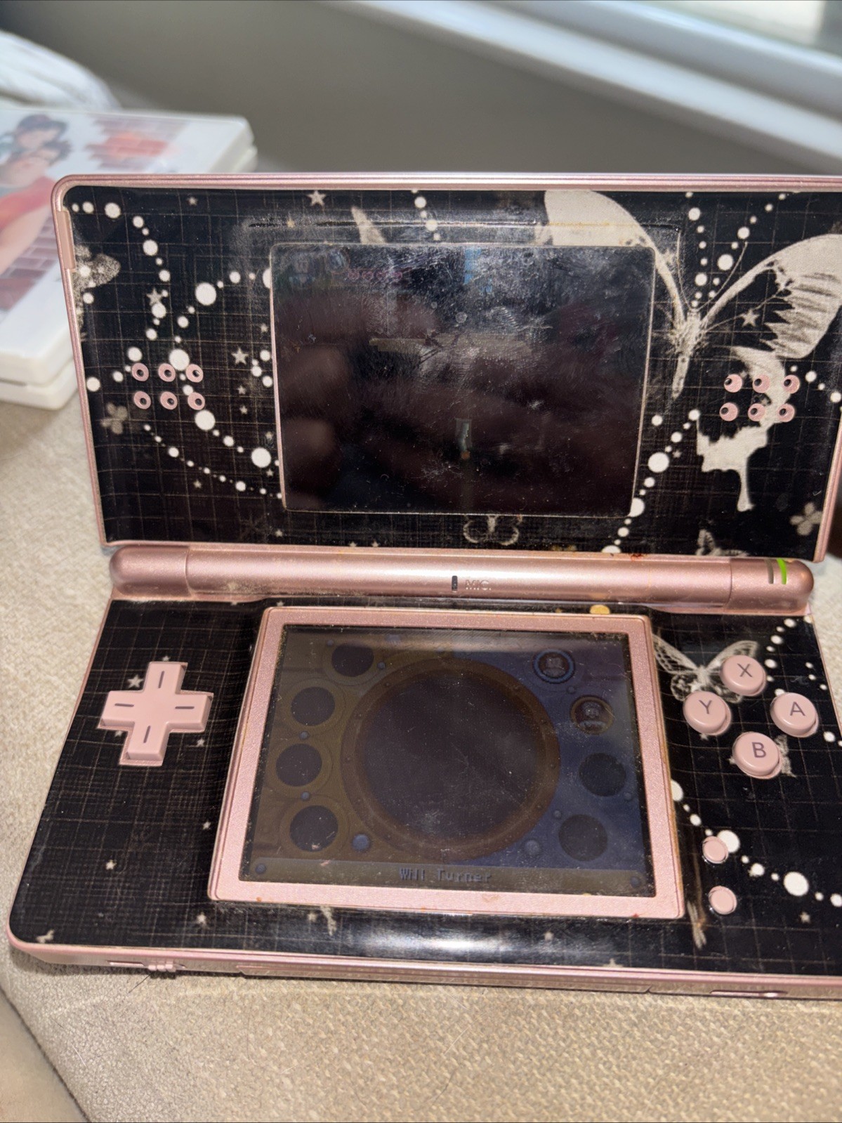 Nintendo DS Lite Handheld Game Console Only USG-001 Coral Pink With Game #25