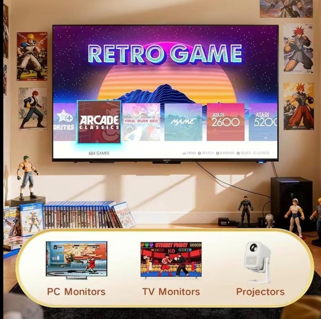 Mass Games Retro Game Console with 20000+ Built-in Games 19 Emulators 2 Wireless
