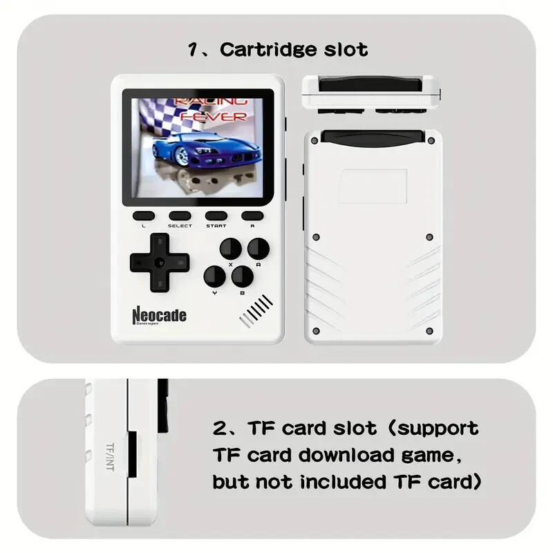 NEOCADE GB Pocket Retro Gaming Console – Licensed GBA Cartridge Support, 3″ HD