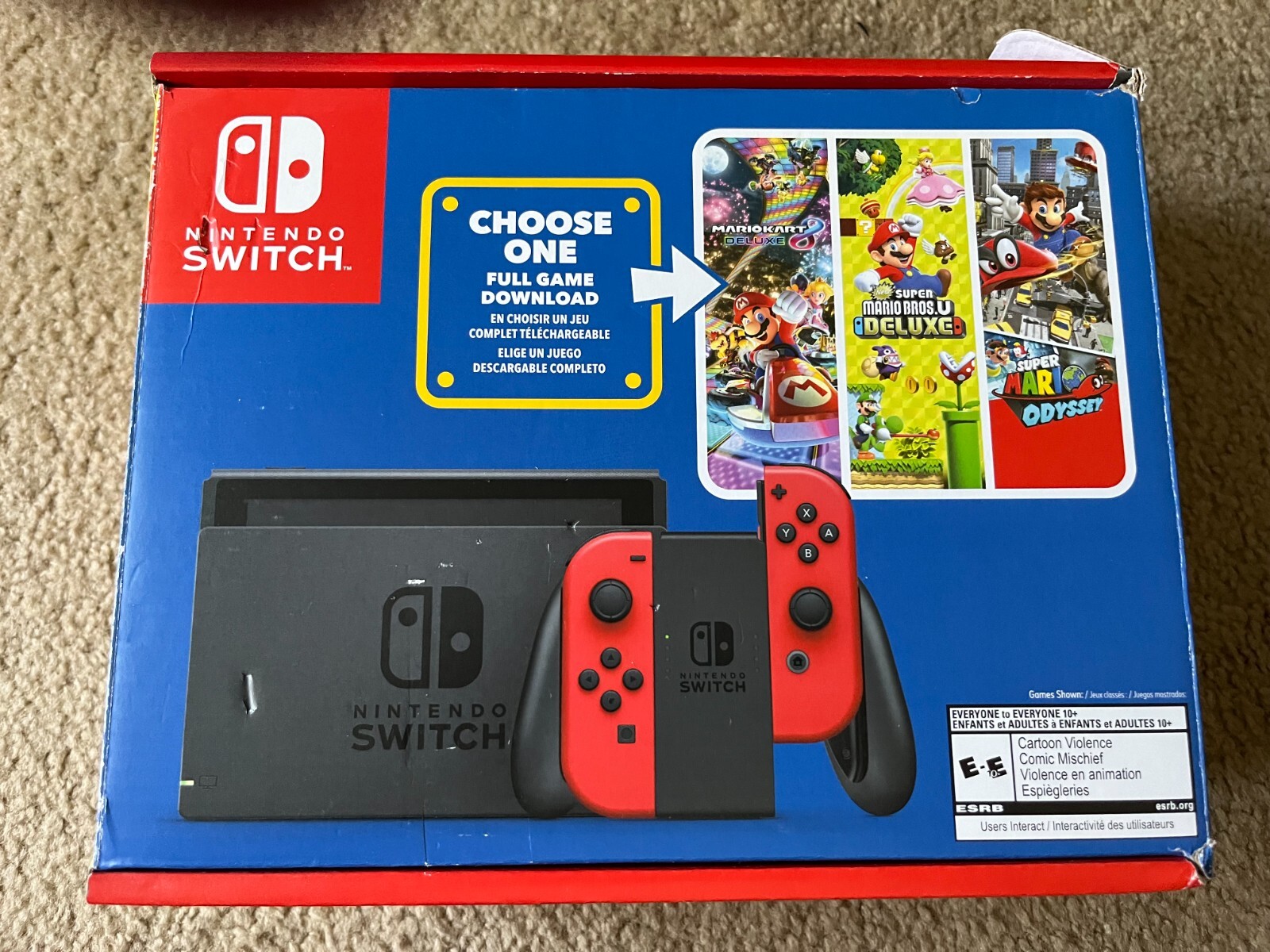 Nintendo Switch Mario Choose One Bundle 32GB Console – Black/Red – No Game