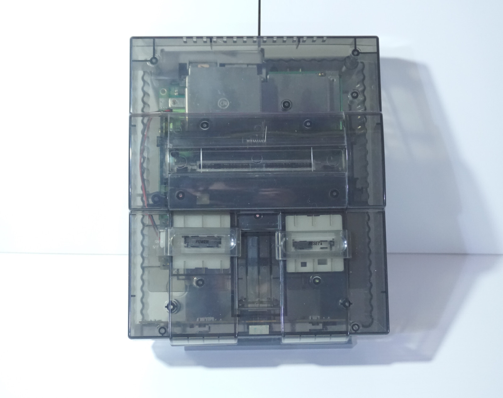 Transparent Clear Smoke Grey Super Nintendo SNES Game Console SNS-001 Orange LED