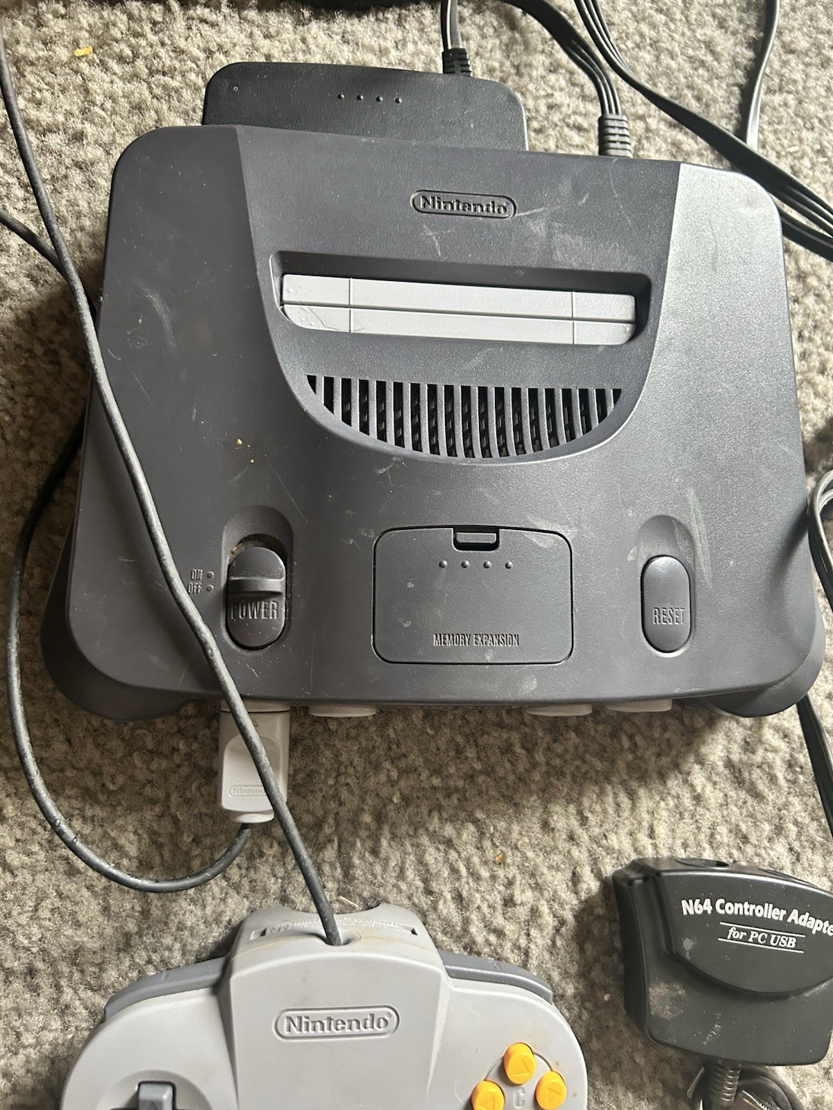Nintendo 64 N64 Console Bundle w/ OEM Controller Cables TESTED WORKING