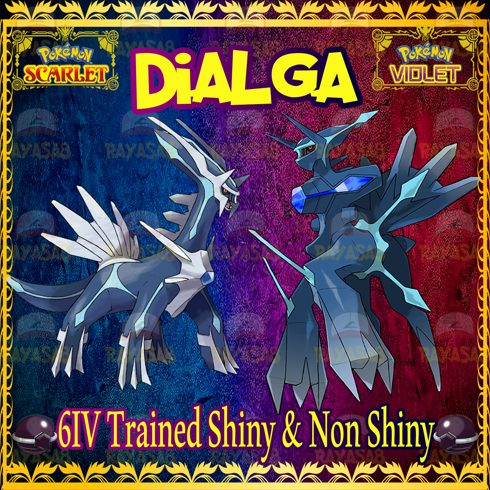 🌟Dialga – Shiny – Non Shiny Pokemon Scarlet and Violet Home🌟