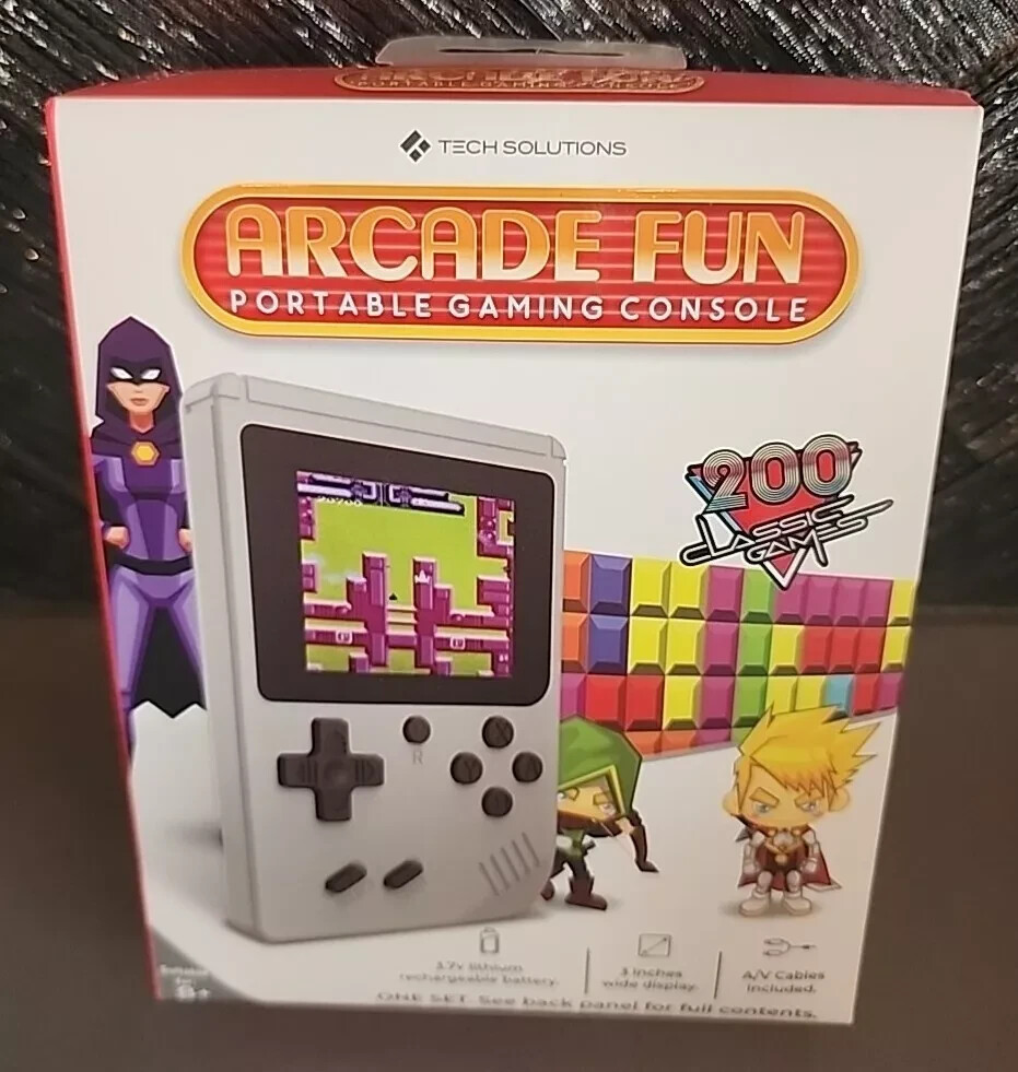 Merkury Innovations Fantastic Arcade Fun Portable Gaming Console 200 Games GREY
