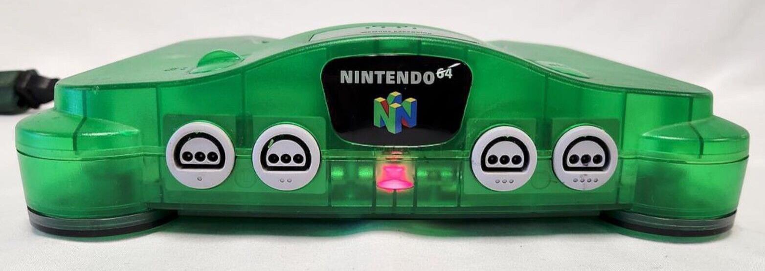 Vintage N64 Funtastic Jungle Translucent GREEN Nintendo-64 Gaming Console System