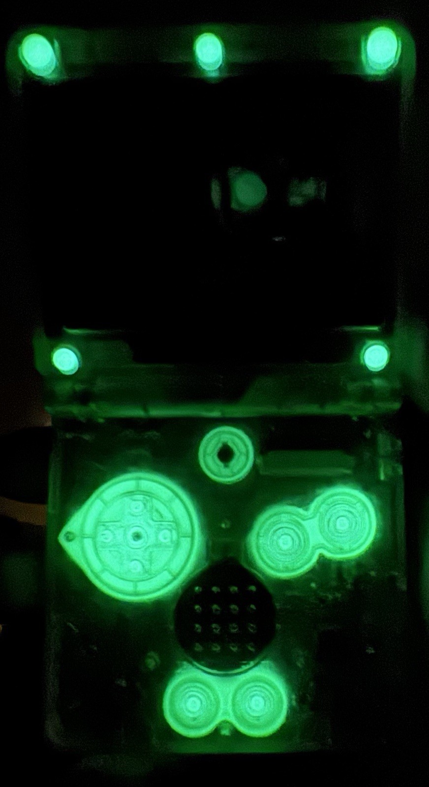Clear green Nintendo Game Boy Advance GBA SP AGS 101 Glow in the dark.