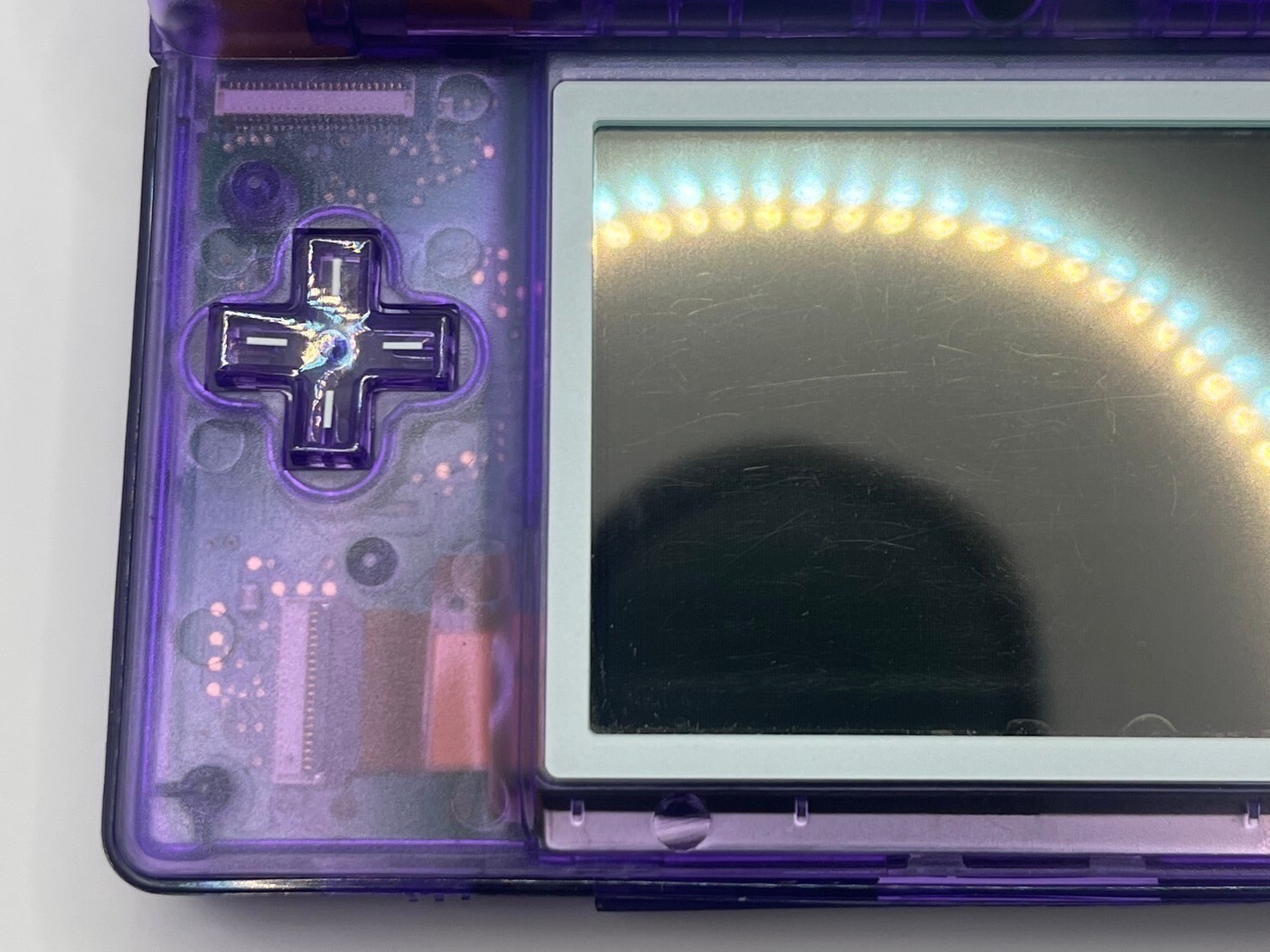 Nintendo DS Lite Console Purple Custom Transparent Clear w/ Stylus & Charger