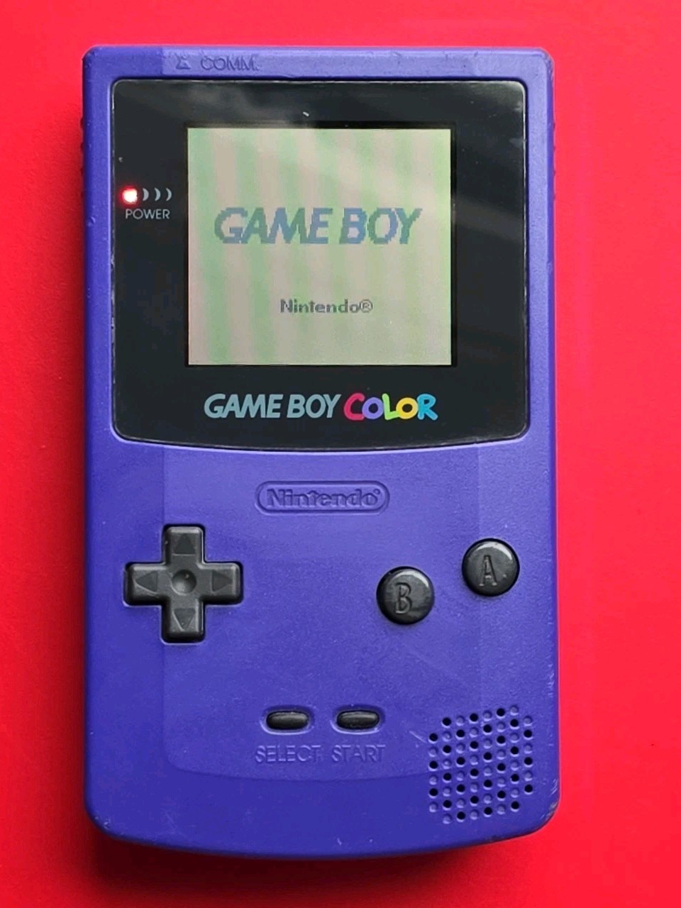 Grape Purple Handheld System CGB-001 Game Boy Color Tested Works Flaws Read Desc