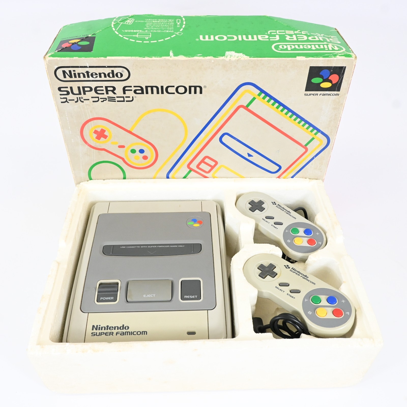 Nintendo Super Famicom HVC-002 Console Boxed Controller Tested Working Japan