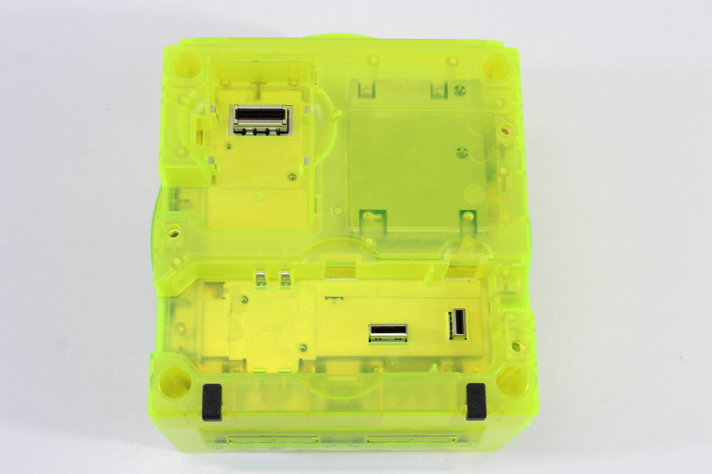 Nintendo Gamecube Clear Transparent Yellow Console & AC AV NTSC-U/C DOL-001 LED