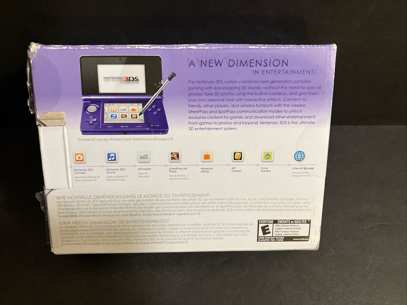 Nintendo 3DS Midnight Purple Handheld Console USA Version CIB Different Serial#
