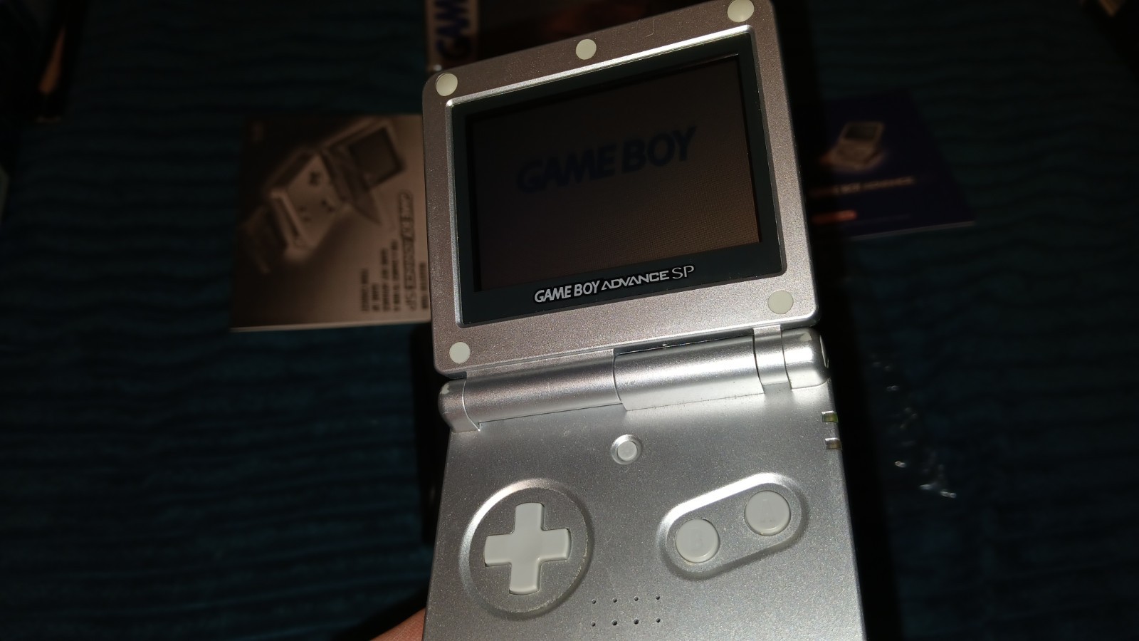 Nintendo Game Boy Advance GBA SP Platinum Near Complete In Box AGS-001 Works