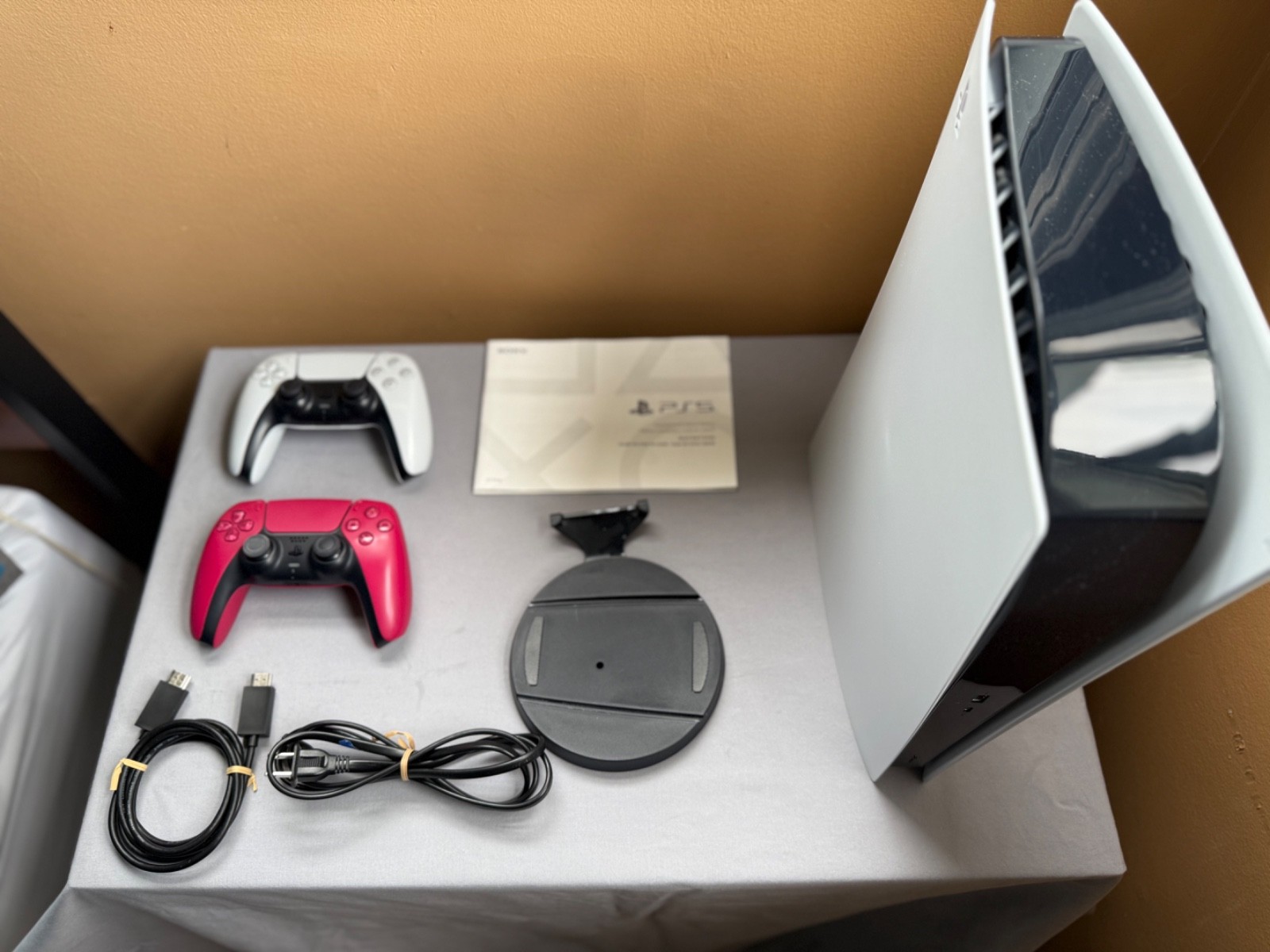 Sony PS5 Digital Edition 825GB Console Bundle- CIB 2 Controllers(White/Cosmic)