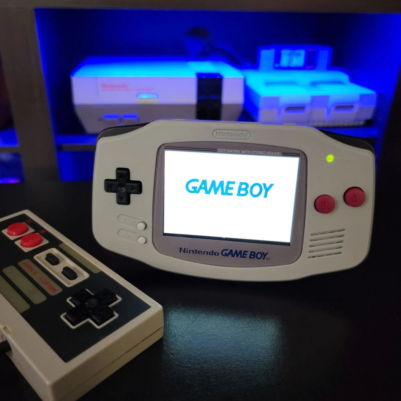 Nes GBA iPS V5 USB-C 1800 mAh Rechargeable Battery And Clicky Buttons