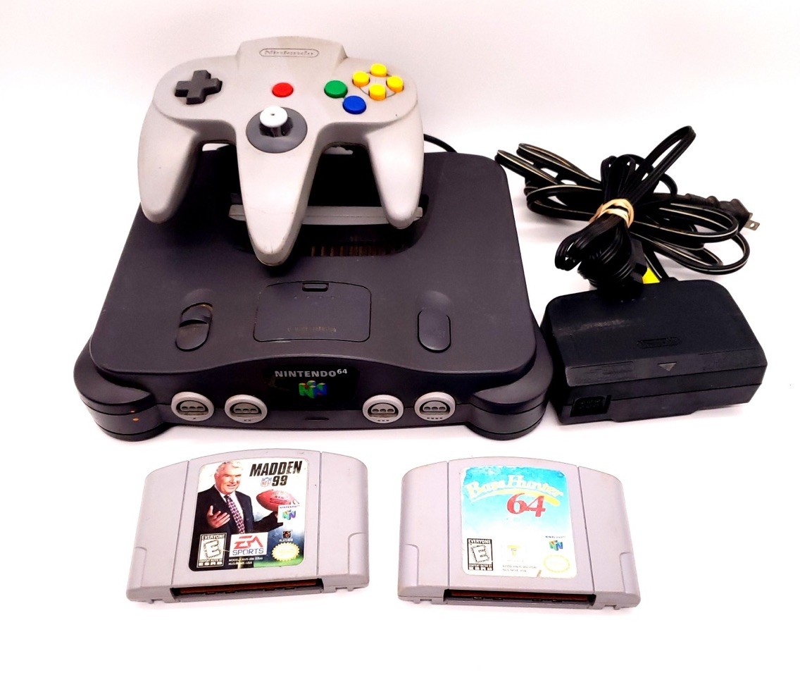 Nintendo 64 Console W/ Jumper Pak & Two Games TESTED & WORKING