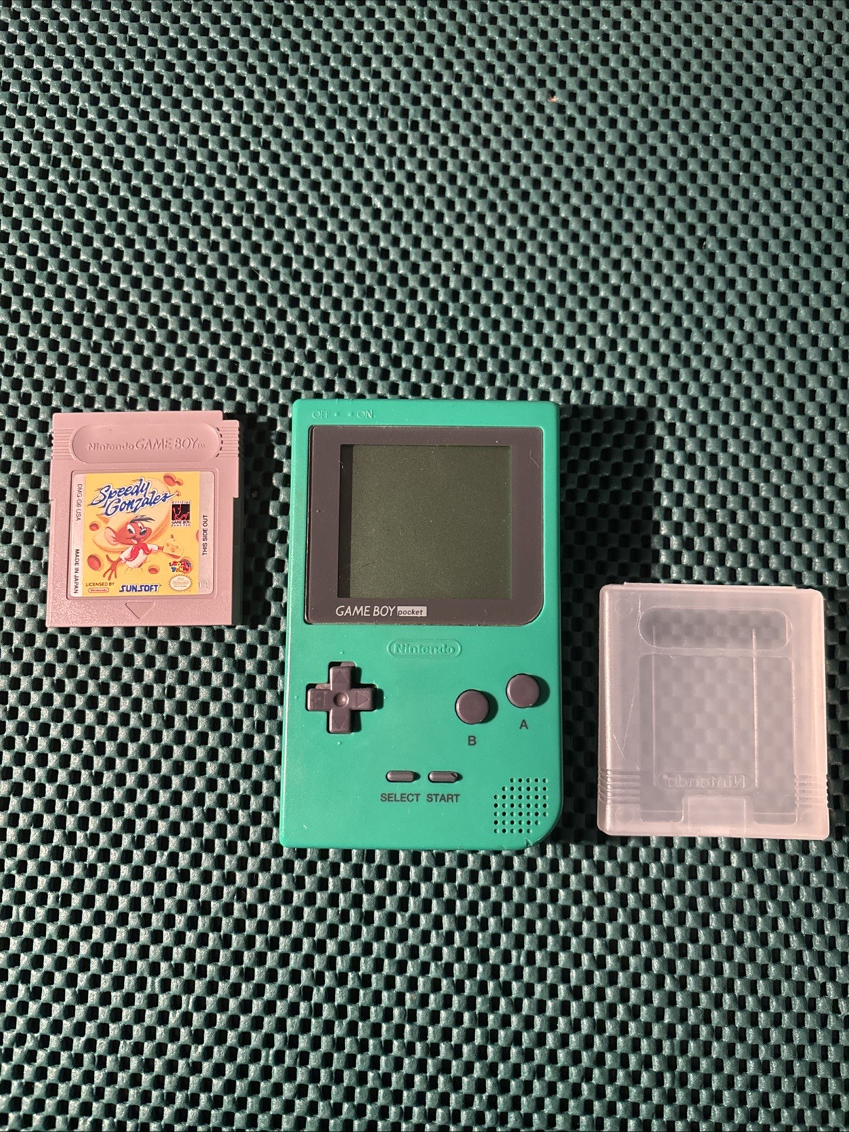 Nintendo Game Boy Pocket Green MGB-001 Tested Working W/ Speedy Gonzales