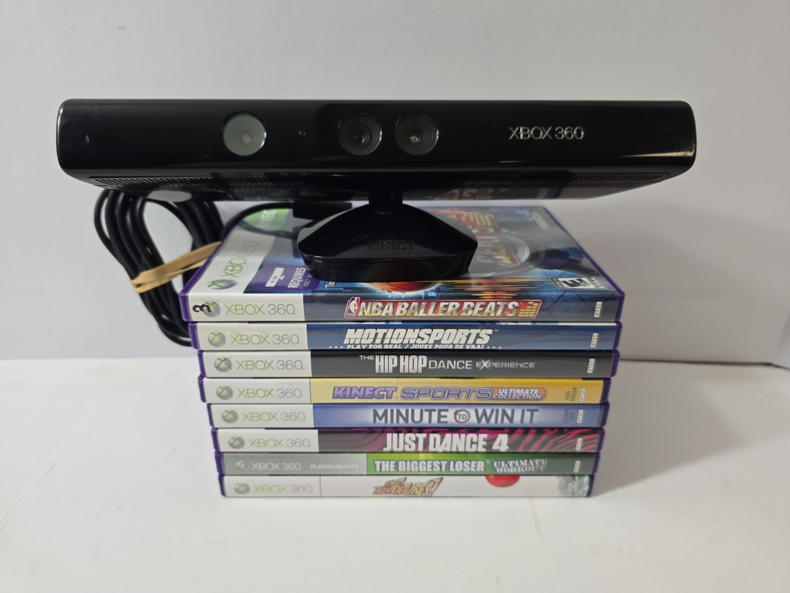 Xbox 360 Kinect Bundle With 8 Games! ALL GAMES TESTED! SHIPS FREE 🔥