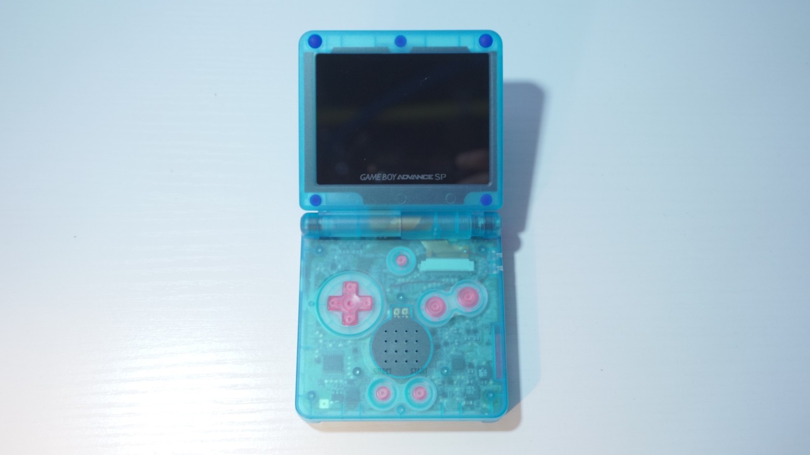 Blue & Pink Kirby Nintendo Game Boy Advance SP GBA SP System with v5 IPS Screen
