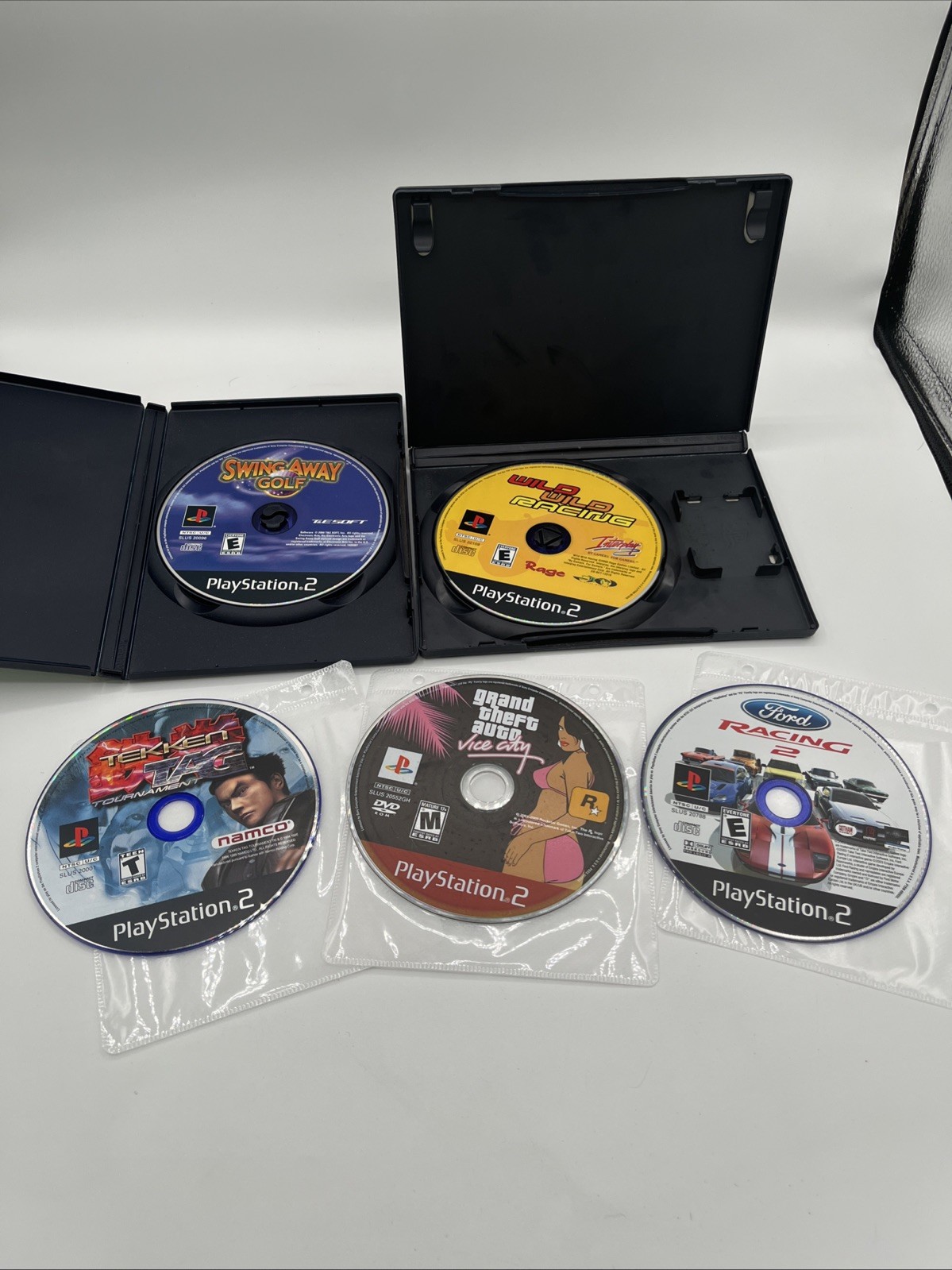 Sony PlayStation 2 PS2 Slim Console Bundle W/ 5 games Controller Memory Card