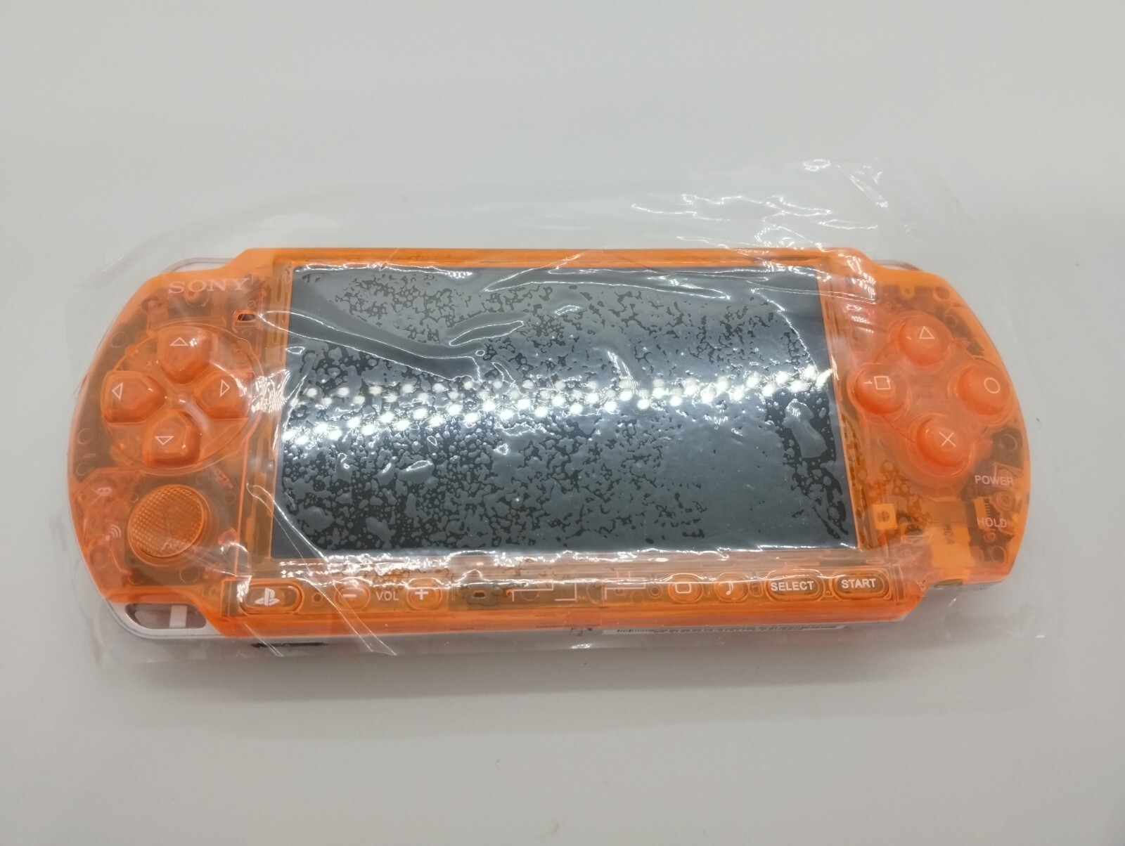 Sony PSP-3000 Playstation Portable Handheld Console Clear Orange Shell Custom