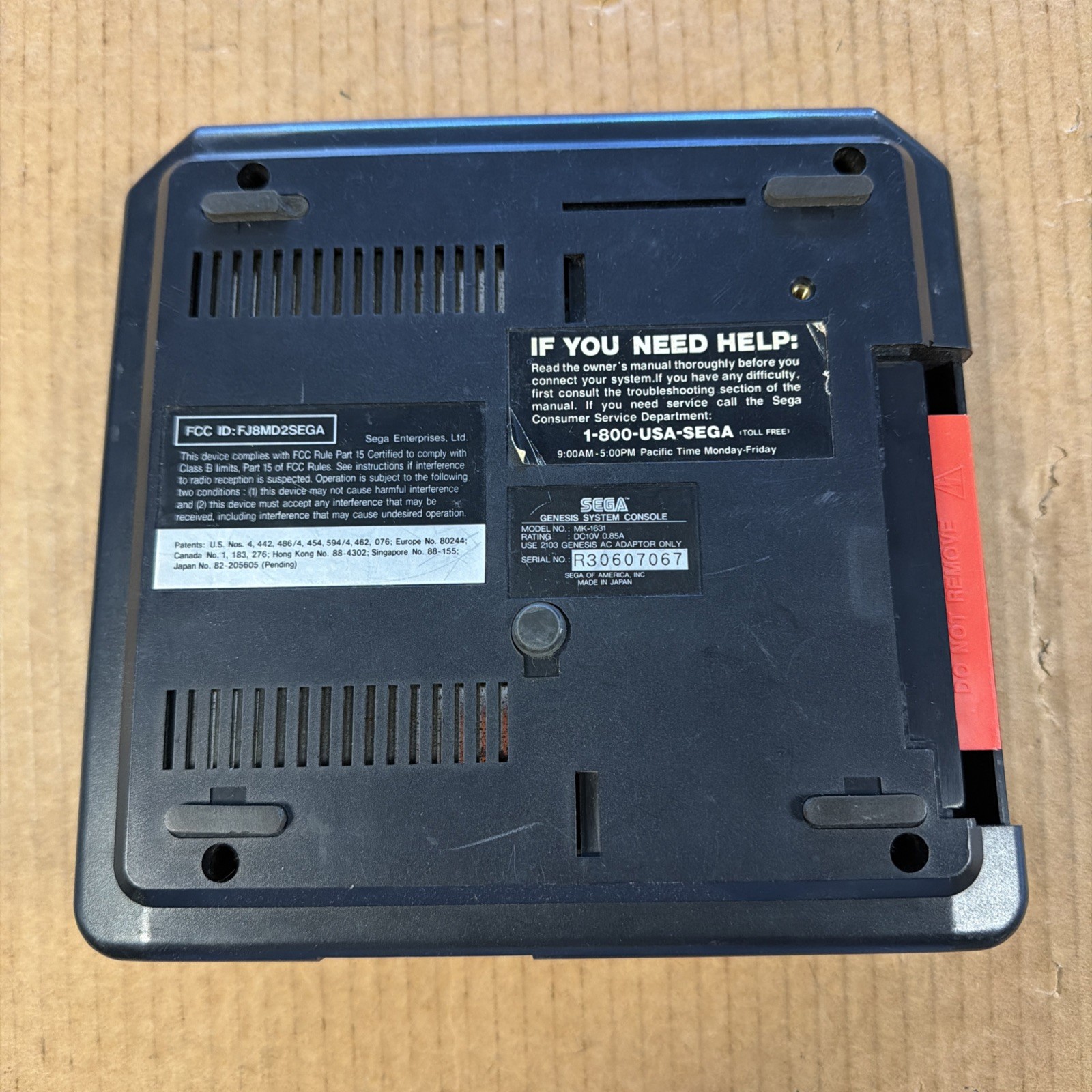 Sega Genesis MK-1631 Console Only Not Tested