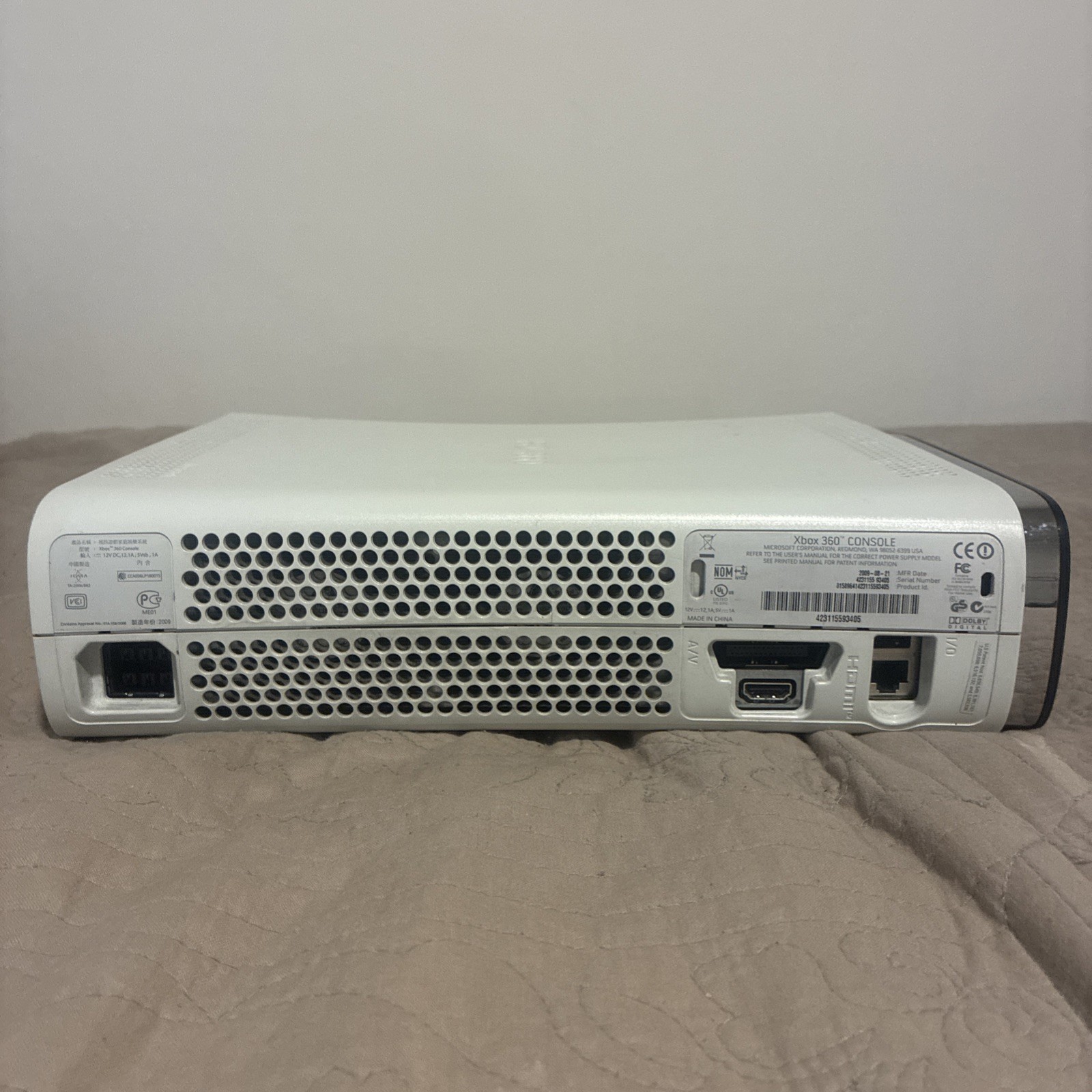 Xbox 360 Console With 120GB HDD White Console W Power Cord Tested & Working