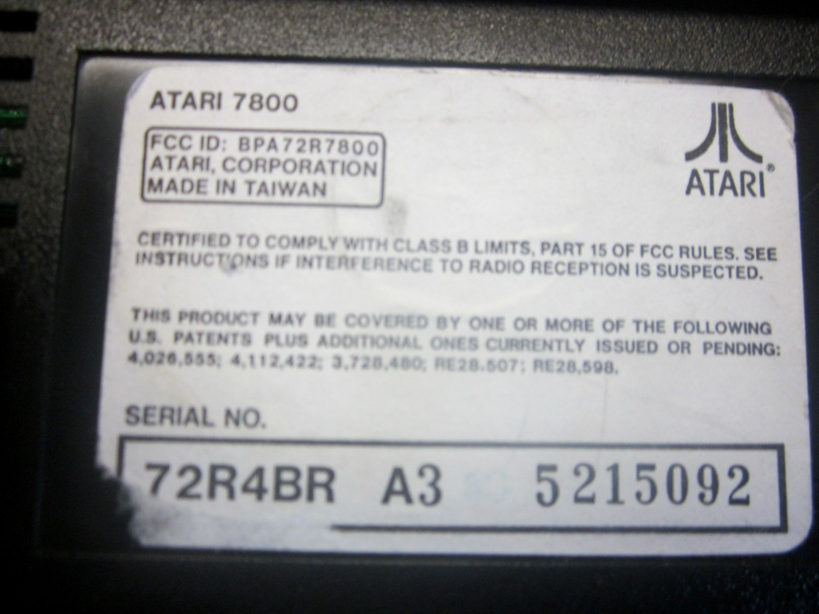 Atari 7800 Limited Reconditioned UAV New PS Max’d Proactive