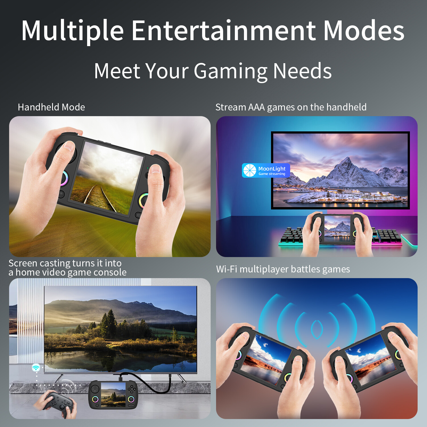 RG CubeXX Handheld Game Console 3.95′ 720*720 IPS OCA 1:1 H700