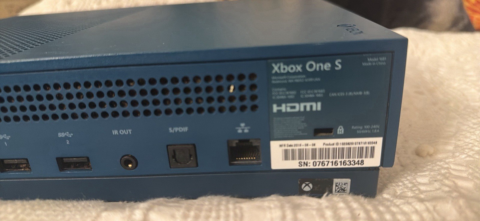 Microsoft Xbox One S Blue Console 500GB 4K Wi-Fi HDMI USB Ethernet LEGO Batman 3