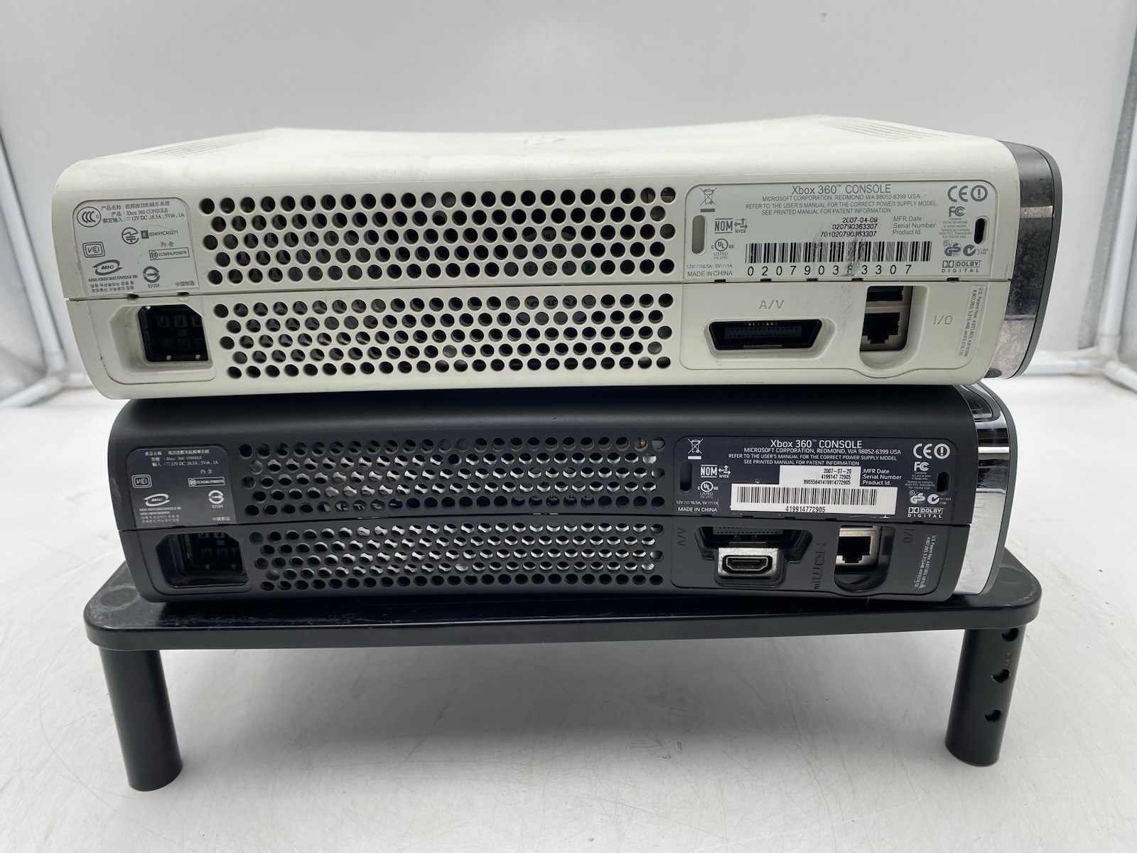 Lot of 2 Microsoft Xbox 360 White & Black | Red Ring | Consoles Only AS IS