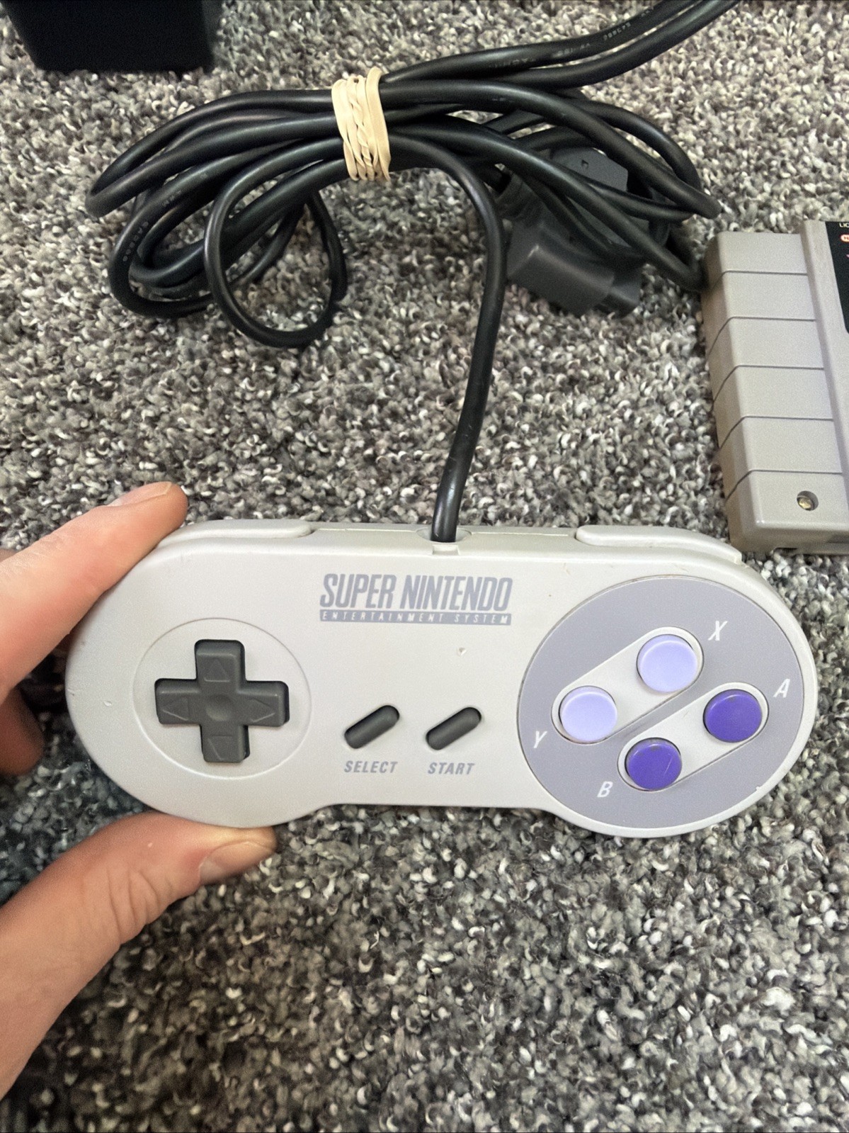 Super Nintendo SNES Jr. Console System Bundle w/OEM Controller Cables Game WORKS