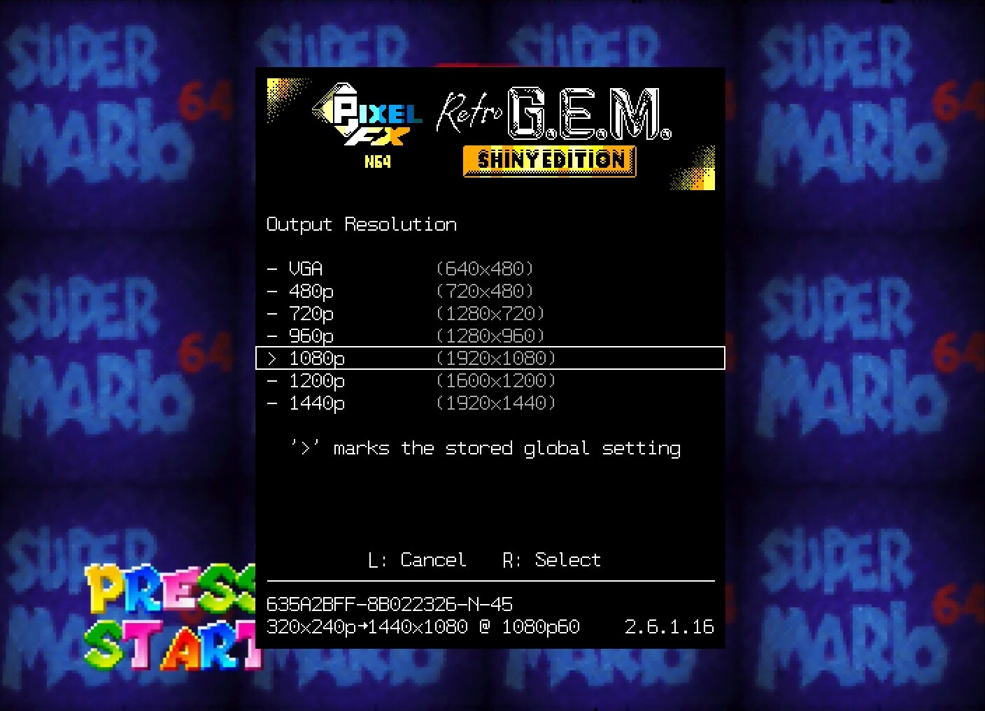 Nintendo 64 N64 Digital HDMI Mod & Deblur PixelFX RetroGEM N64 PAL / NTSC Transp.