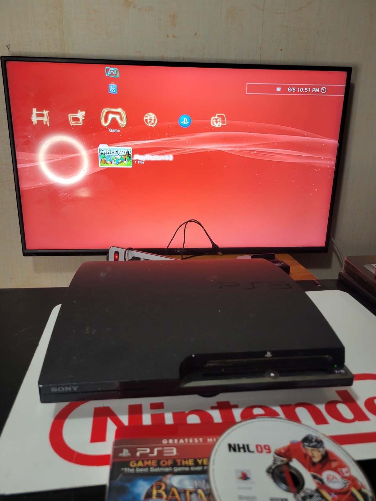 Sony PlayStation 3 PS3 Slim 160GB Console CECH-2501A TESTED WORKS Batman Arkham