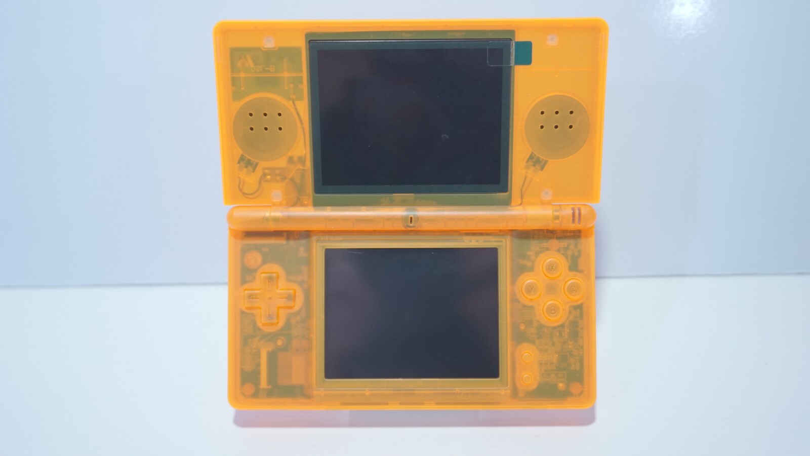 Nintendo DS Lite Transparent Clear Orange Handheld System with Charger & Stylus