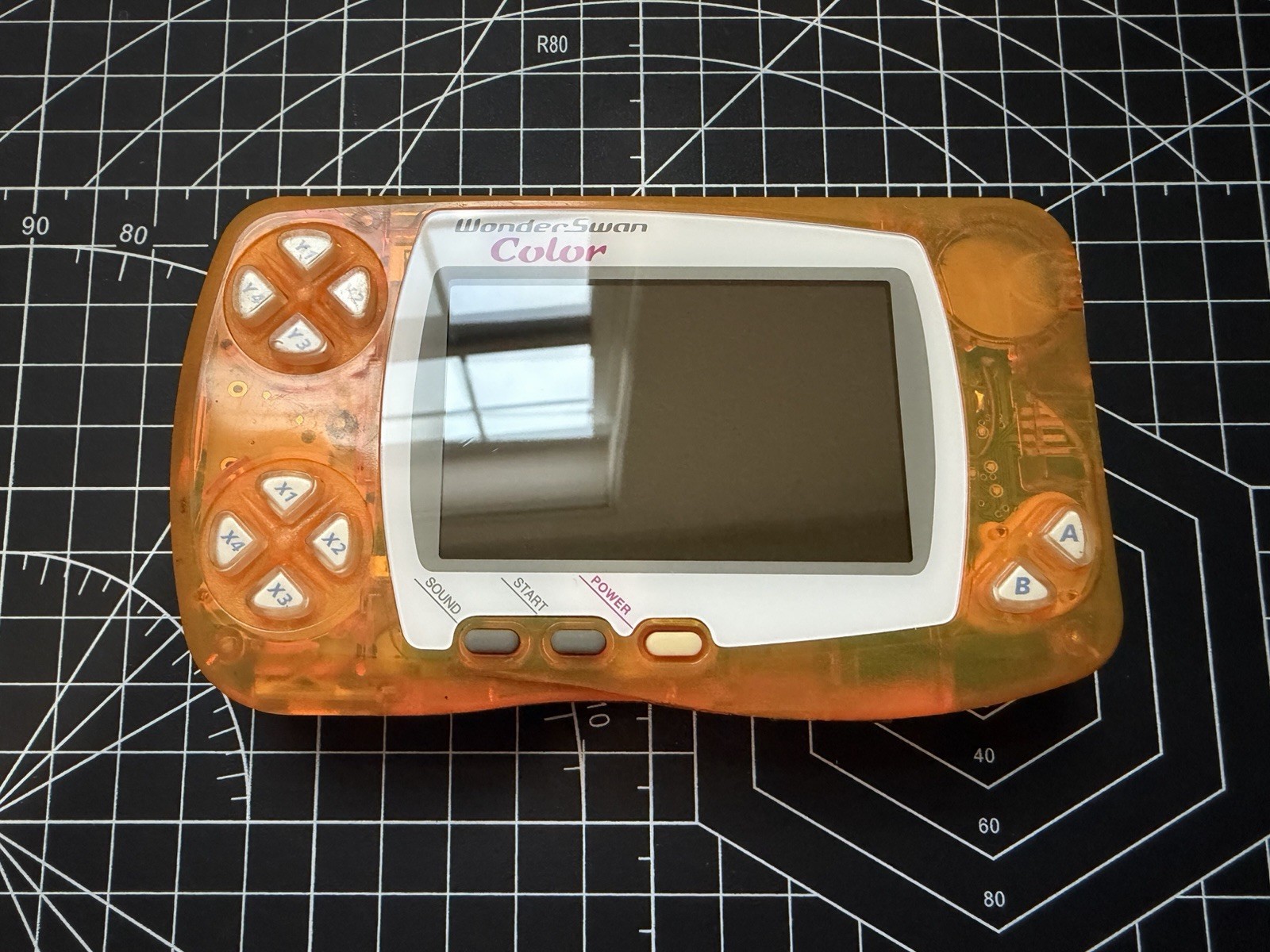 Bandai WonderSwan Color WSC W/ IPS YGG Yagaogo & OEM Shell & Glass Lens & 1 Game