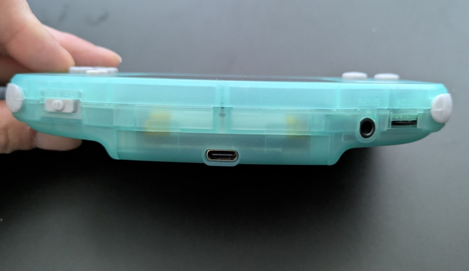 GBA – IPS Laminated 3.0 Console Glacier Blue – USB-C Battery – Glow in the dark