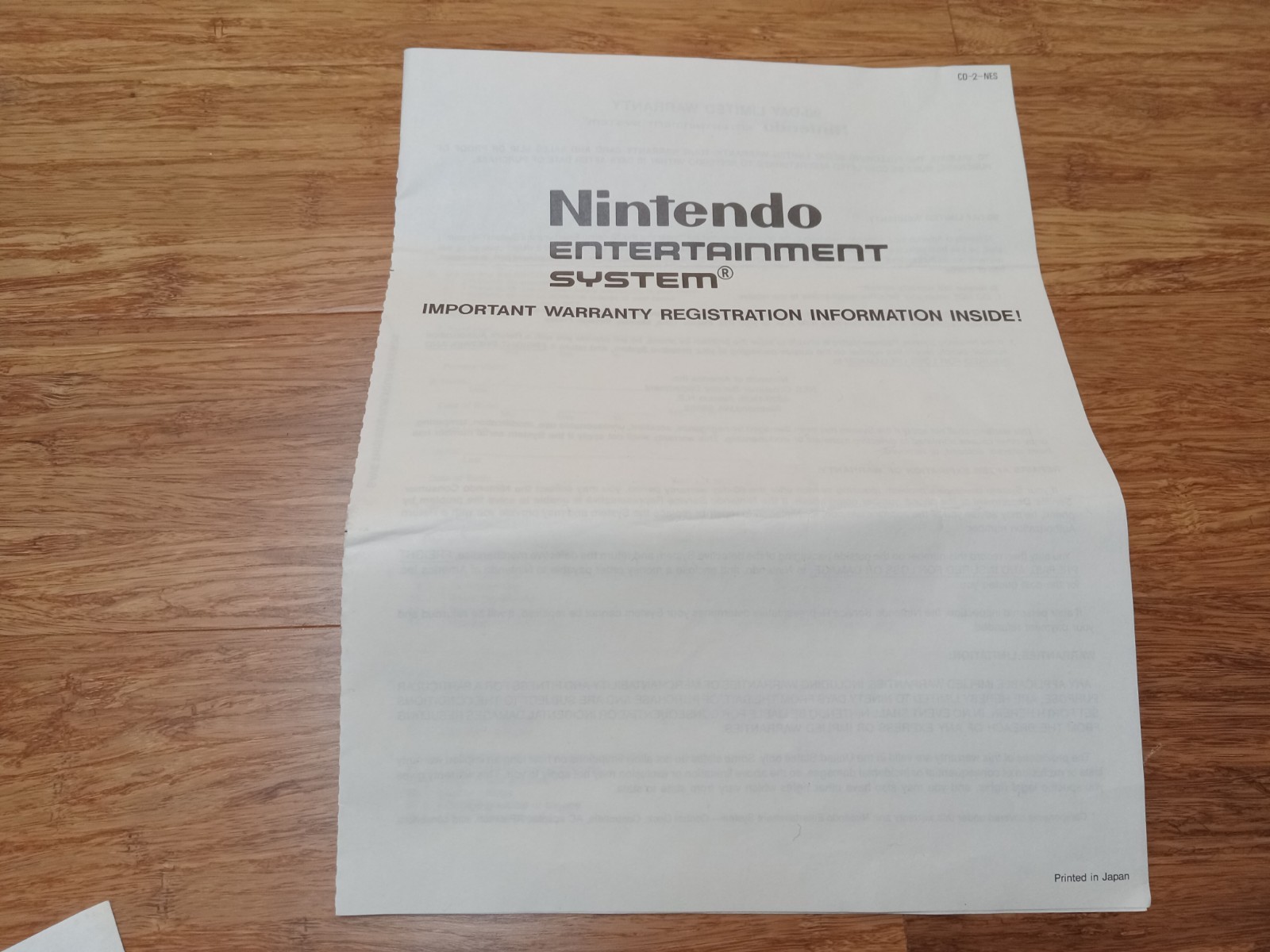Nintendo Entertainment System 1985 ORIGINAL NES Console COMPLETE Manual Hardware