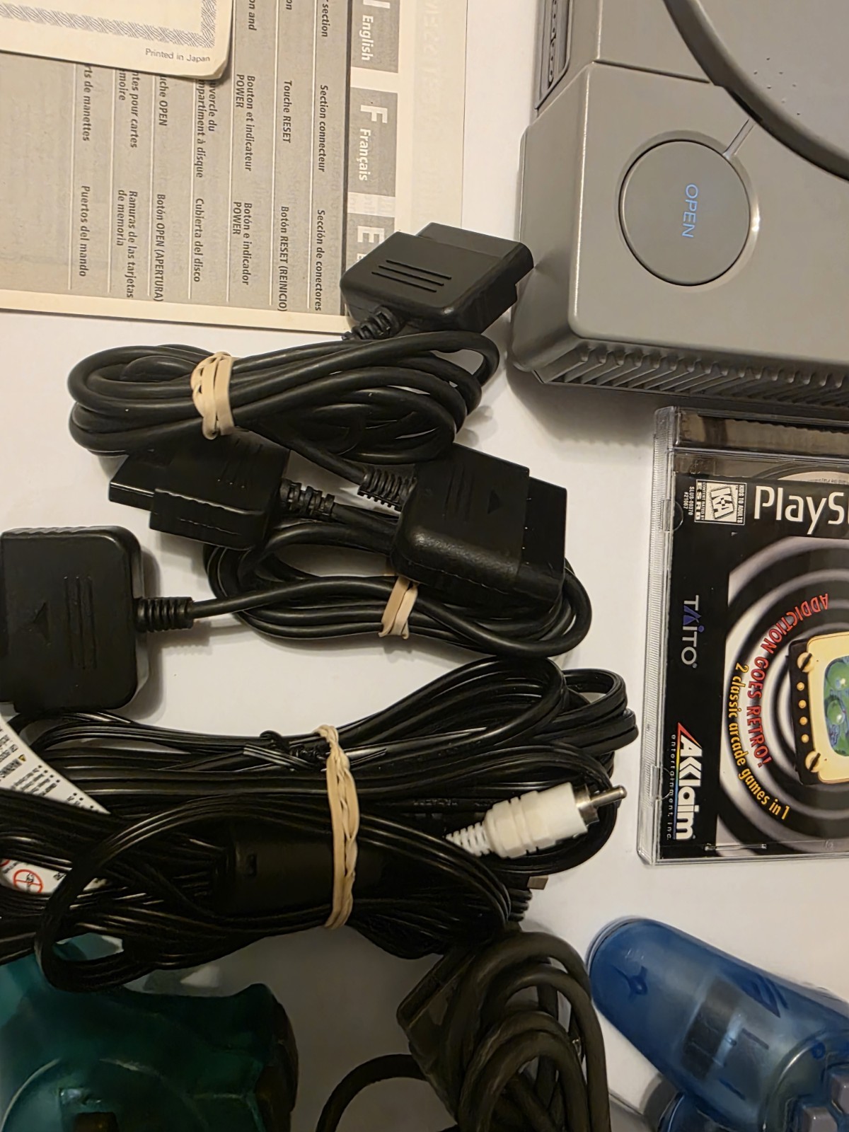 Sony PlayStation 1 Lot One Console One Game And Two Controllers See Description