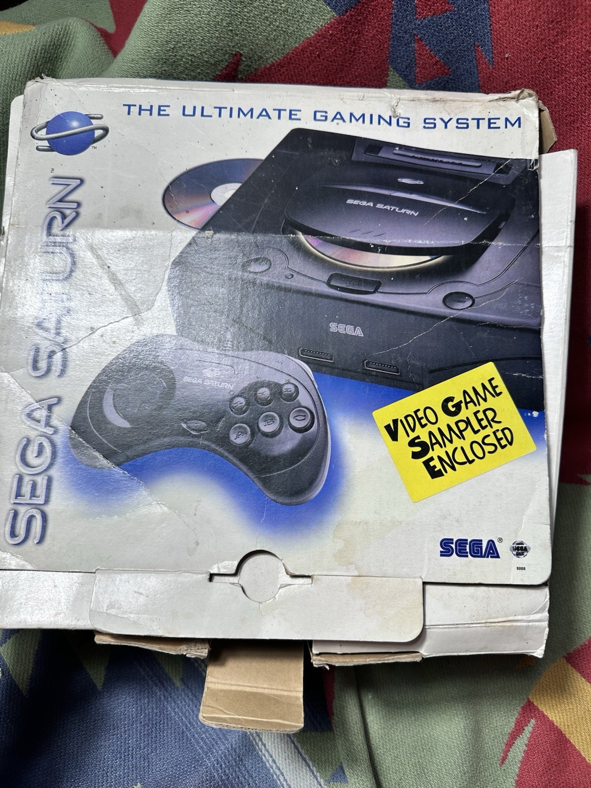 Sega Saturn Console In Original Box Working 3 Games Sampler CIB 2 Controller’s