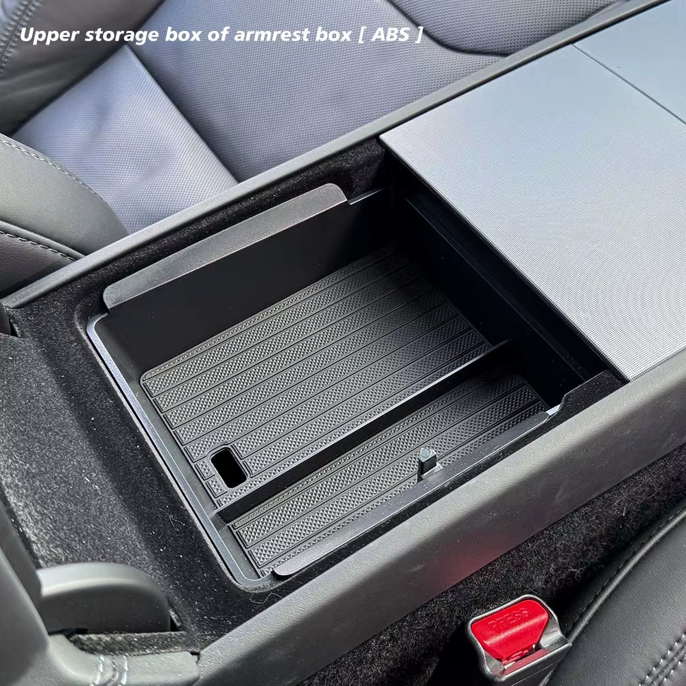 Console & Armrest Storage Box For Tesla New Model Y 2025 Juniper Launch ABS with